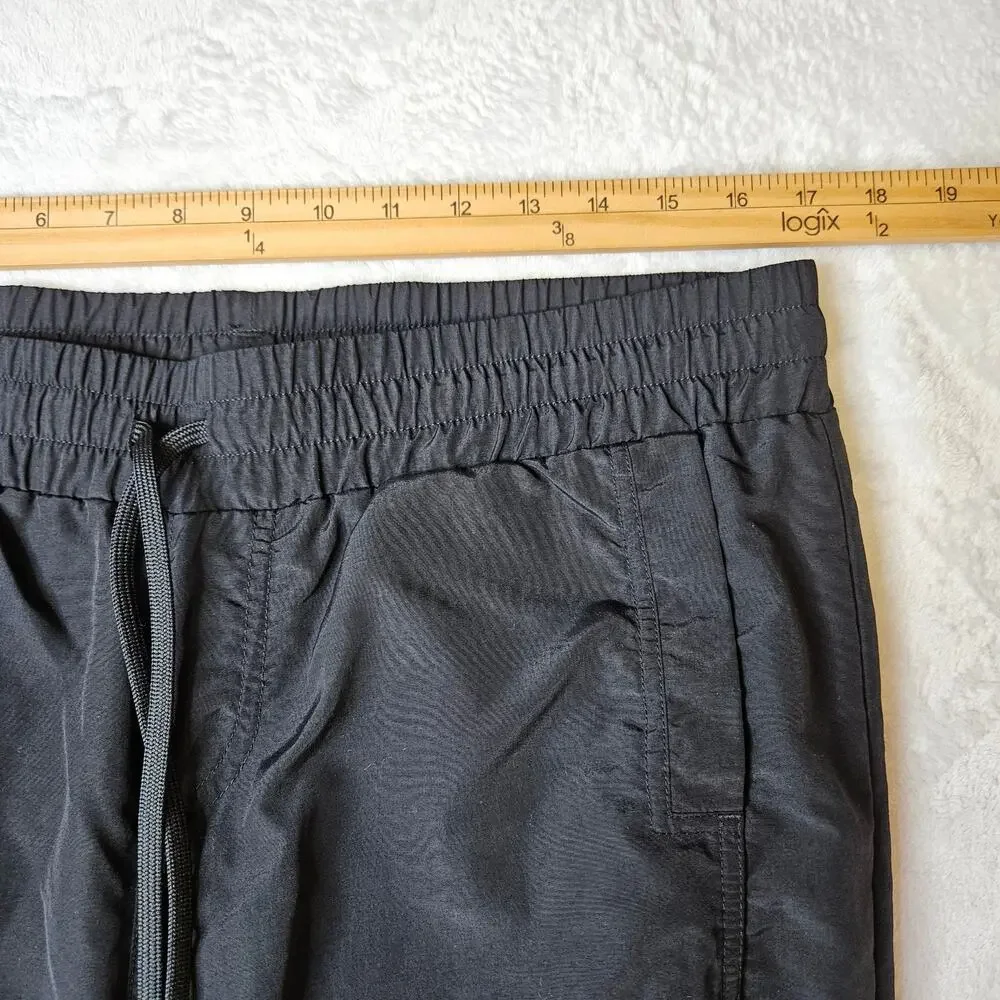 Lorna Jane Track Pants Large Black Drawstring Athletic Athleisure Y2K Gorpcore